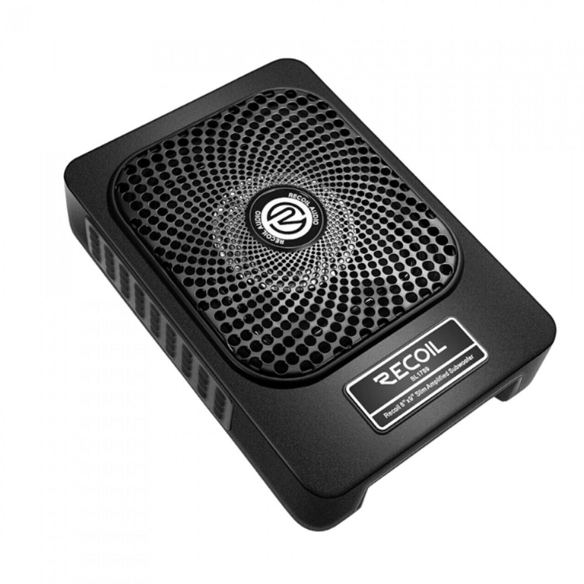 RECOIL SL1789 8-inch (200mm) 550W slim amplified under-seat subwoofer with installation wiring kit SUB-US8