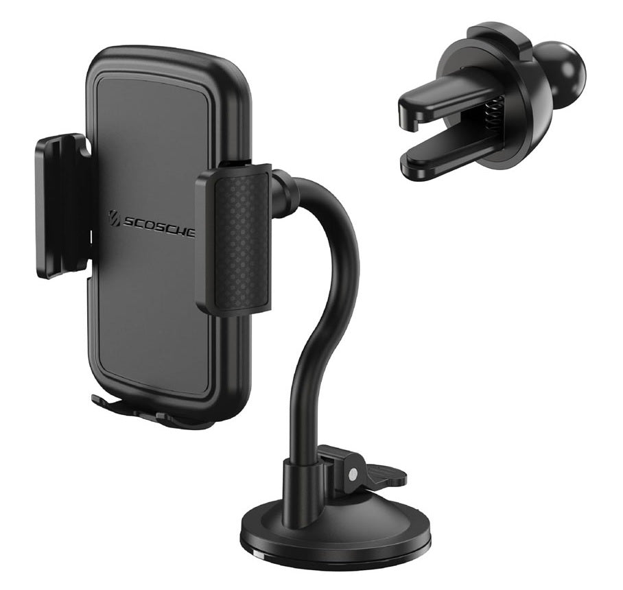 Scosche SUHVWDL2 Flex-Neck 4-in-1 Universal Phone Mount for Car Windshield, Dashboard, Console or Vent for Smartphones and Mobile Devices