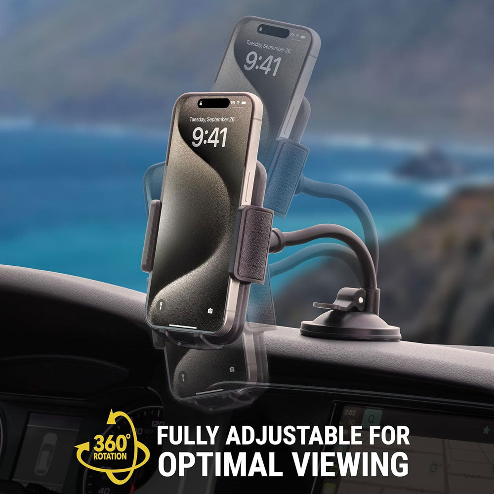 Scosche SUHVWDL2 Flex-Neck 4-in-1 Universal Phone Mount for Car Windshield, Dashboard, Console or Vent for Smartphones and Mobile Devices