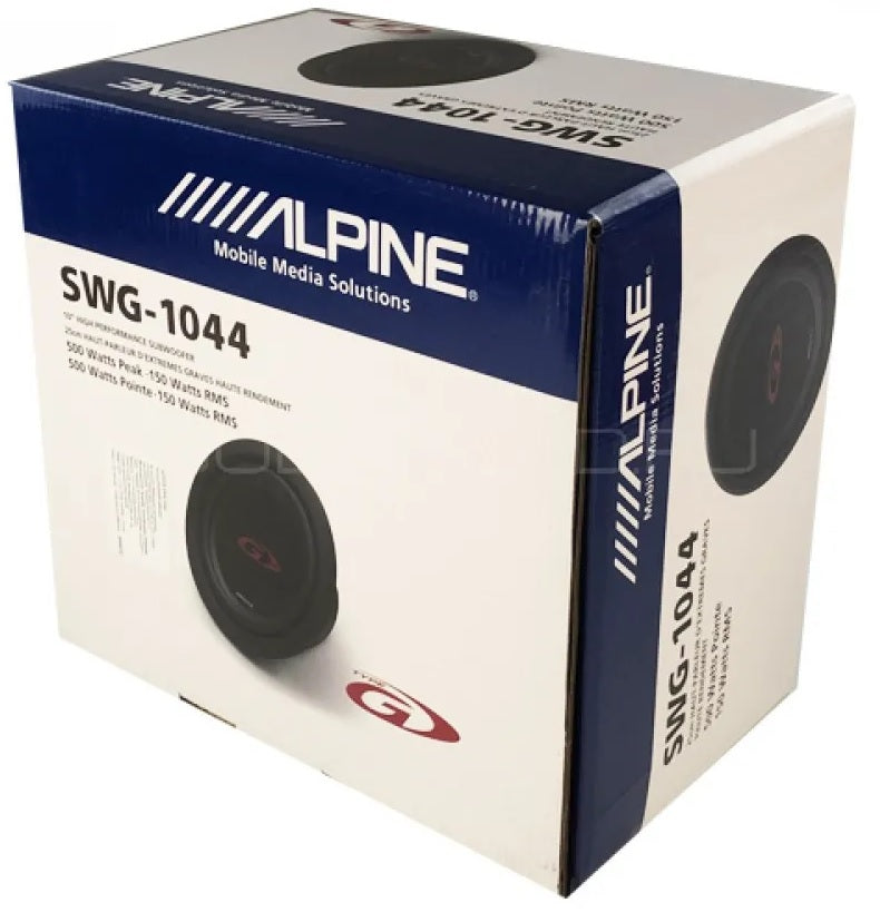 Alpine SWG-1044 - 10" High performance 500 watts subwoofer + 10" Enclosure