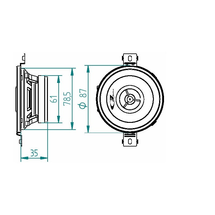 Alpine SXE-0825S 8.6cm 150W 2-way Coaxial Custom Car Speakers