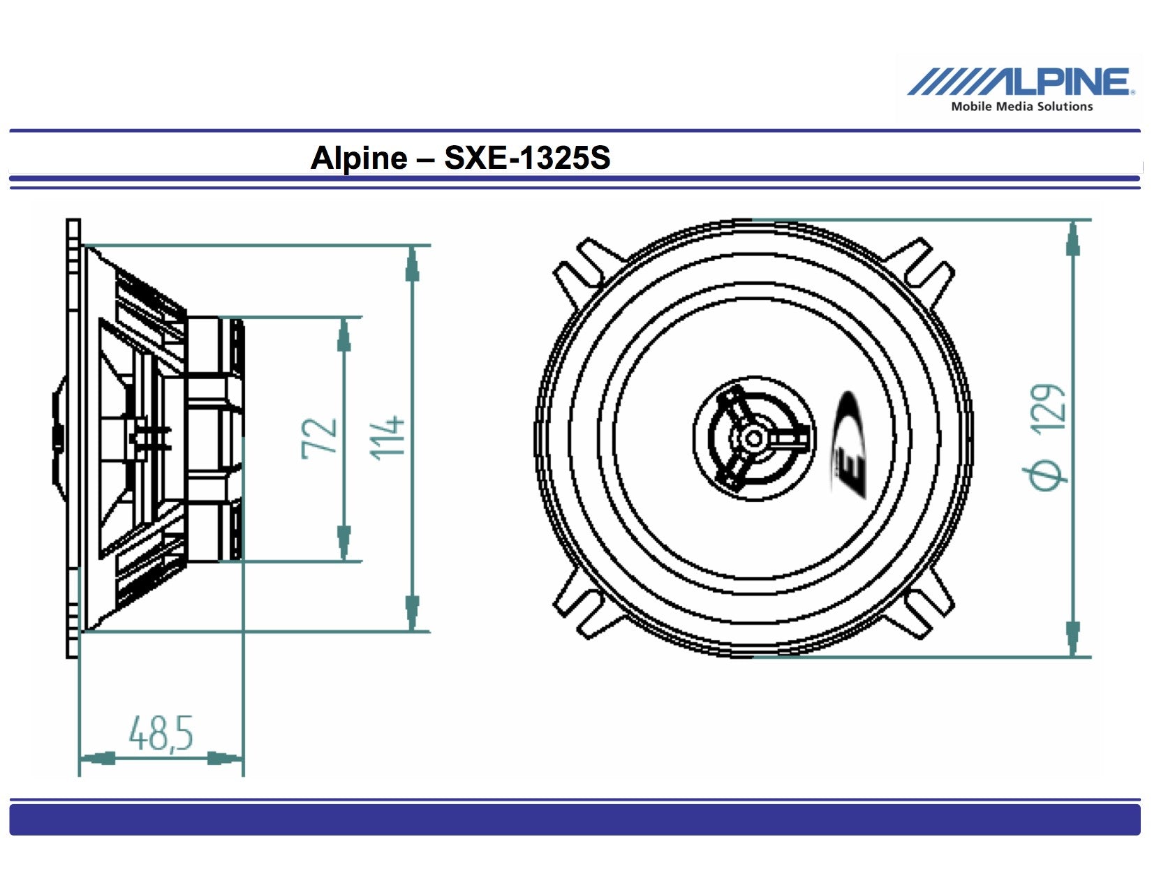 VW Golf MK2 (1983 – 1992) Alpine SXE-1325S 5-1/4inch (13cm) Front Door Speaker Upgrade Kit