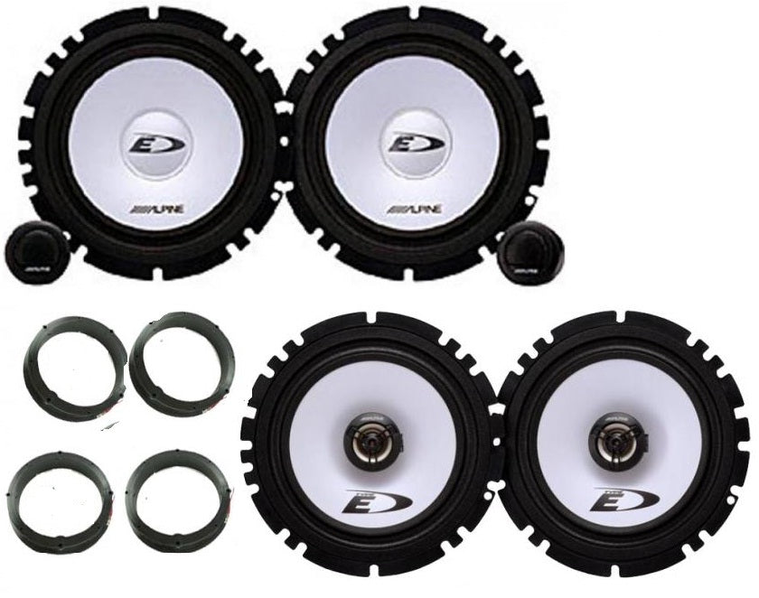 VW Golf MK4 1997 - 2004  with Alpine SXE-1750S, SXE-1725S Front & Rear Door Car Speakers Upgrade Kit