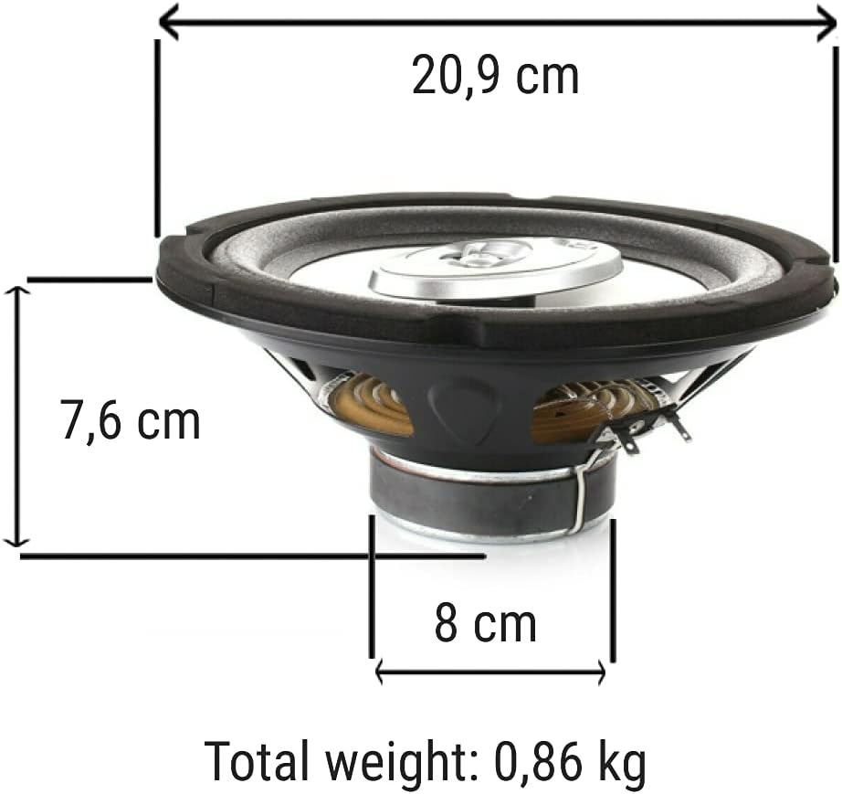 VW Caddy 2003-2015 Alpine SXE-2035S - 20cm (8") 3-Way Coaxial Car Shelf Speakers 280W Alpine SXE1006TW Tweeters