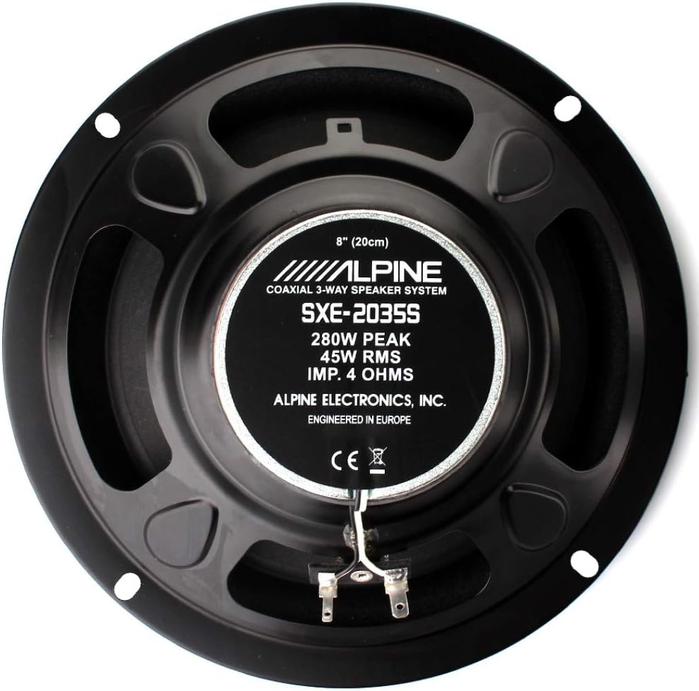VW Caddy 2003-2015 Alpine SXE-2035S - 20cm (8") 3-Way Coaxial Car Shelf Speakers 280W Alpine SXE1006TW Tweeters