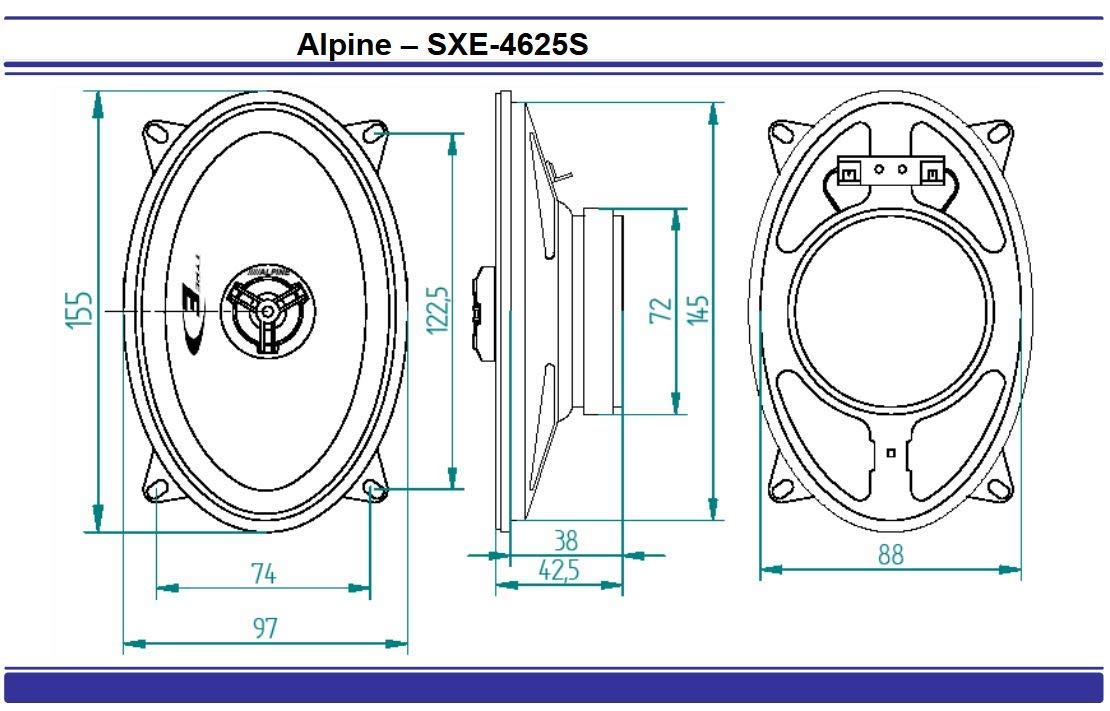 VW Golf MK2 (1983 – 1992) 4"x6" Alpine SXE-4625S Rear Hatch Coaxial 2-Way Speaker Upgrade Kit