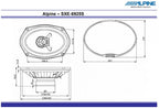 Alpine SXE-6925S 6"X9" (15X23CM) 280W 2-way Car Speakers