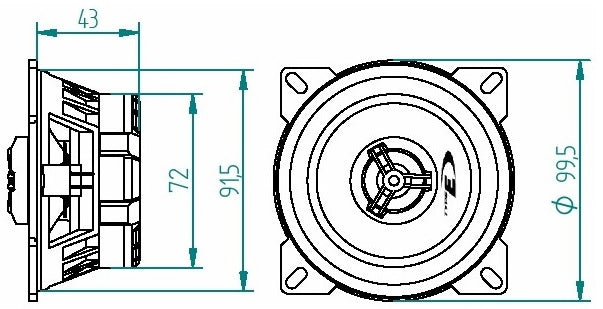 Alpine SXE-1025S 4" 2 WAY Coaxial Car Speakers 180 Watts Max Power
