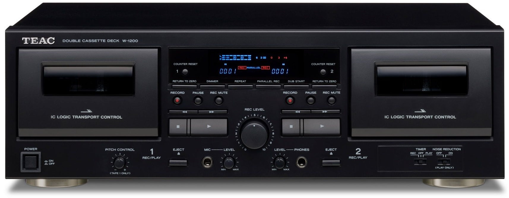 TEAC W-1200 Twin Cassette Deck with Microphone Mixing & USB Output