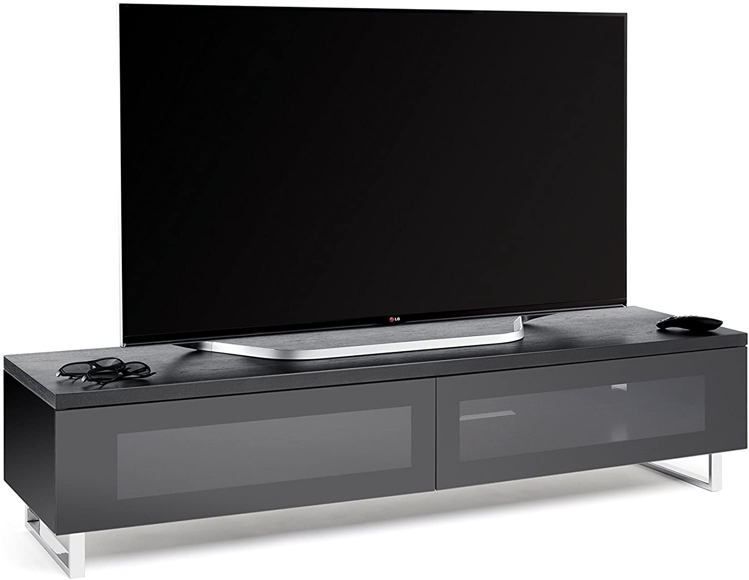Techlink Panorama 160 DUAL Sided Top ((Light Oak or Grey Oak) all  in One Stand