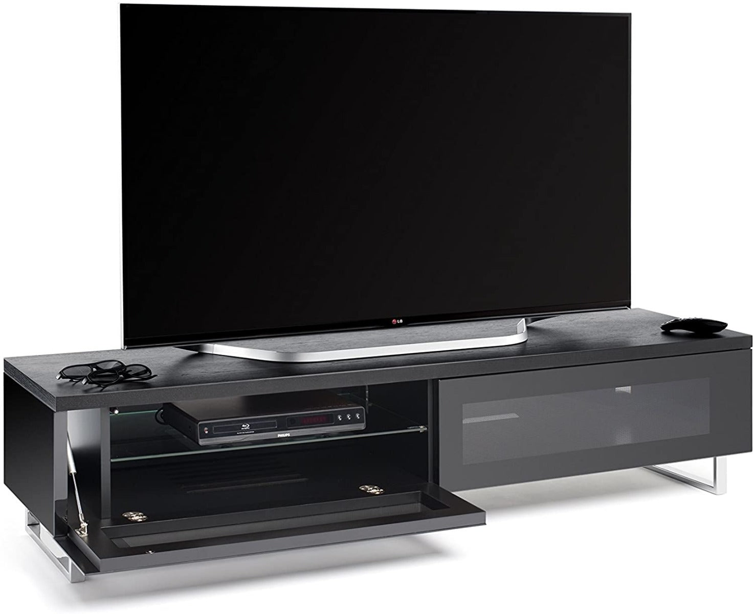Techlink Panorama 160 DUAL Sided Top (Walnut or Black) all  in One Stand
