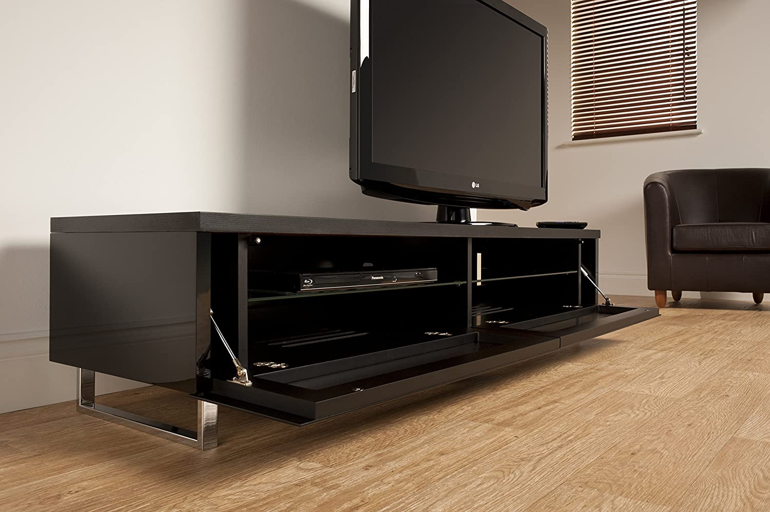 Techlink Panorama 160 DUAL Sided Top ((Light Oak or Grey Oak) all  in One Stand