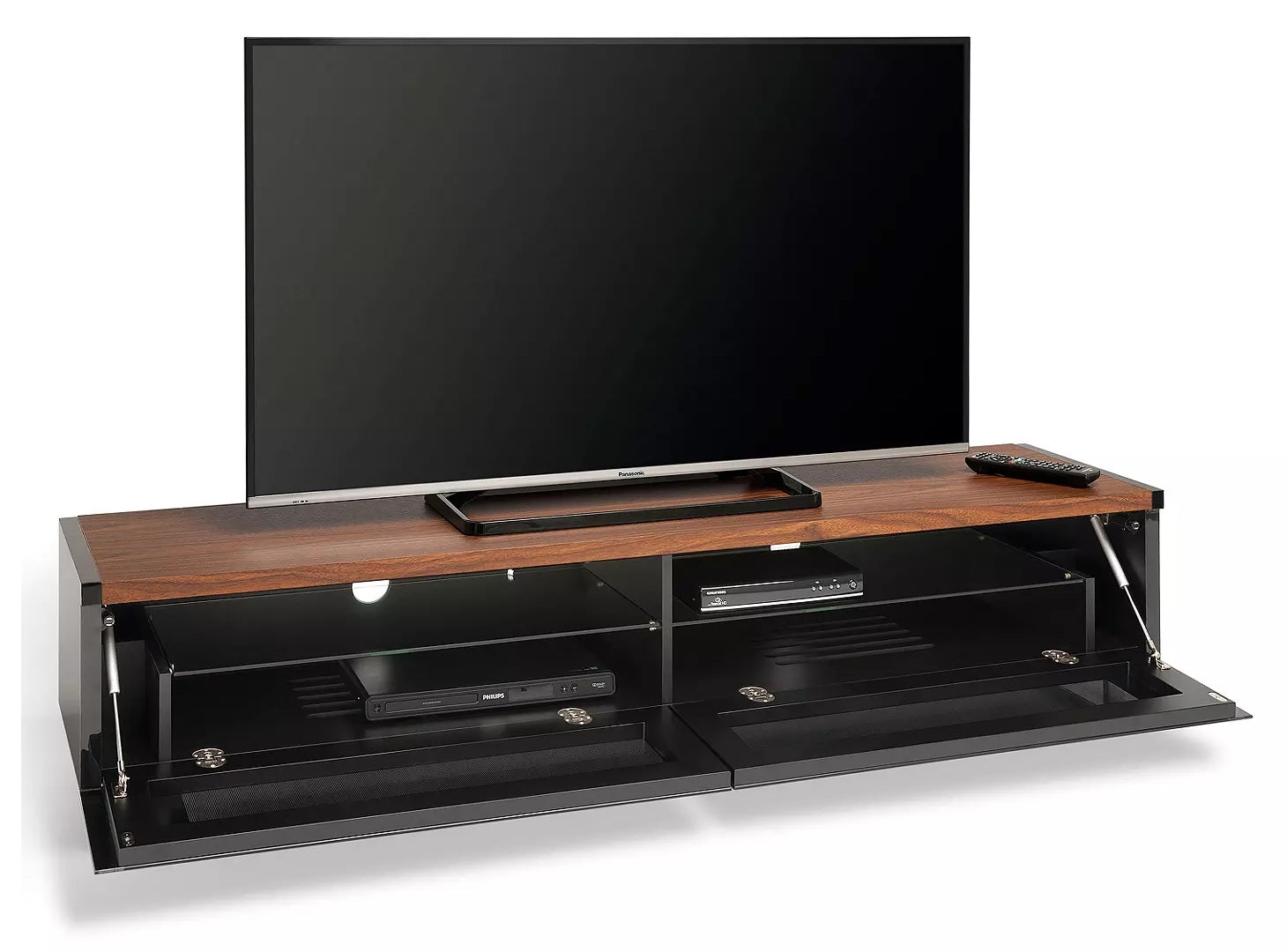 Techlink Panorama 160 DUAL Sided Top (Walnut or Black) all  in One Stand