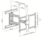 Techlink TWM650 Contemporary Design Full-Motion Mount 37 - 80" (50kg)