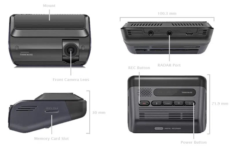 Thinkware Q1000 Front & Rear 2K Quad HD Dashcam