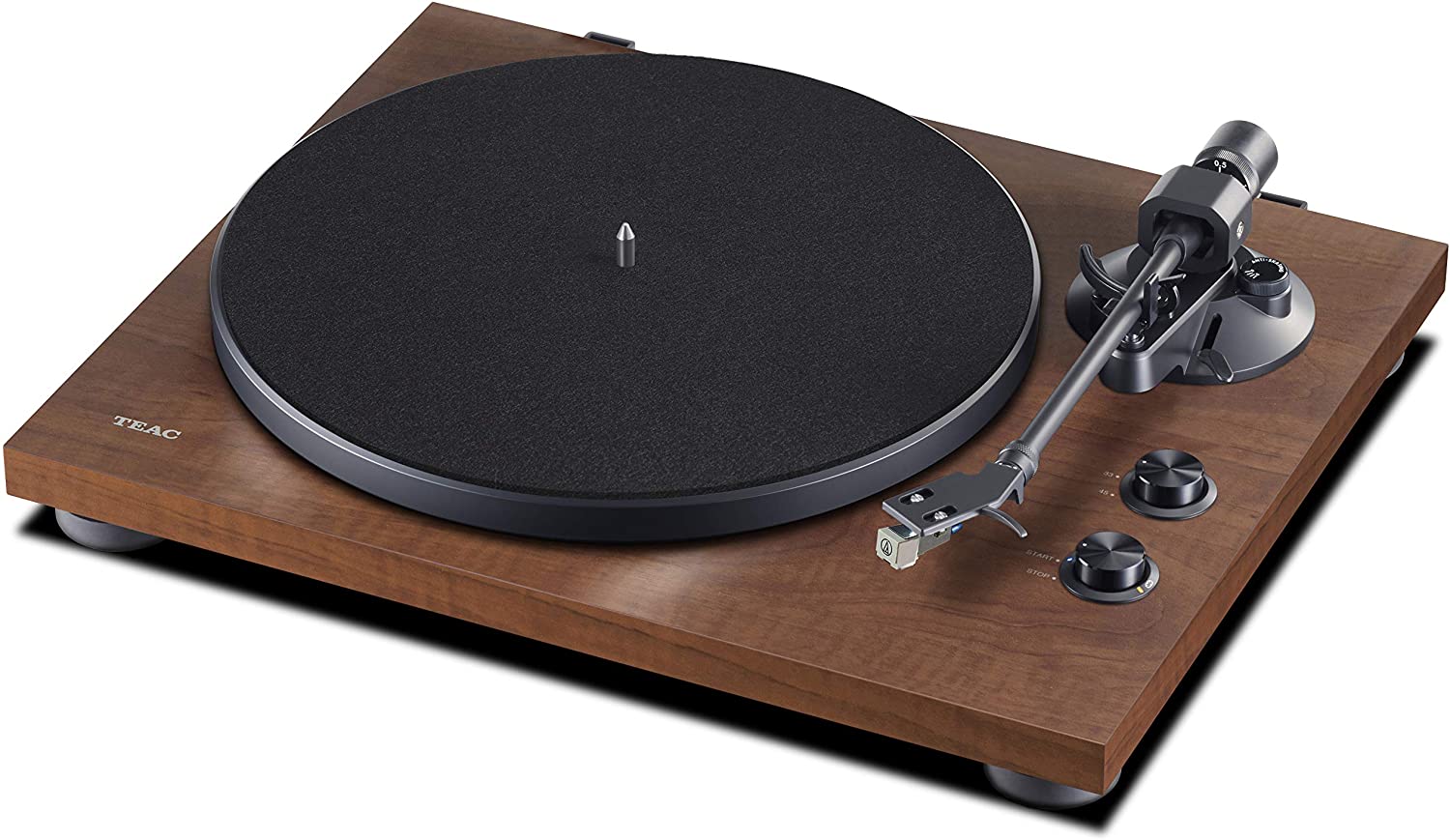 TEAC TN-280BT-A3 2-speed Analog Turntable with Phono EQ and Bluetooth - WALNUT
