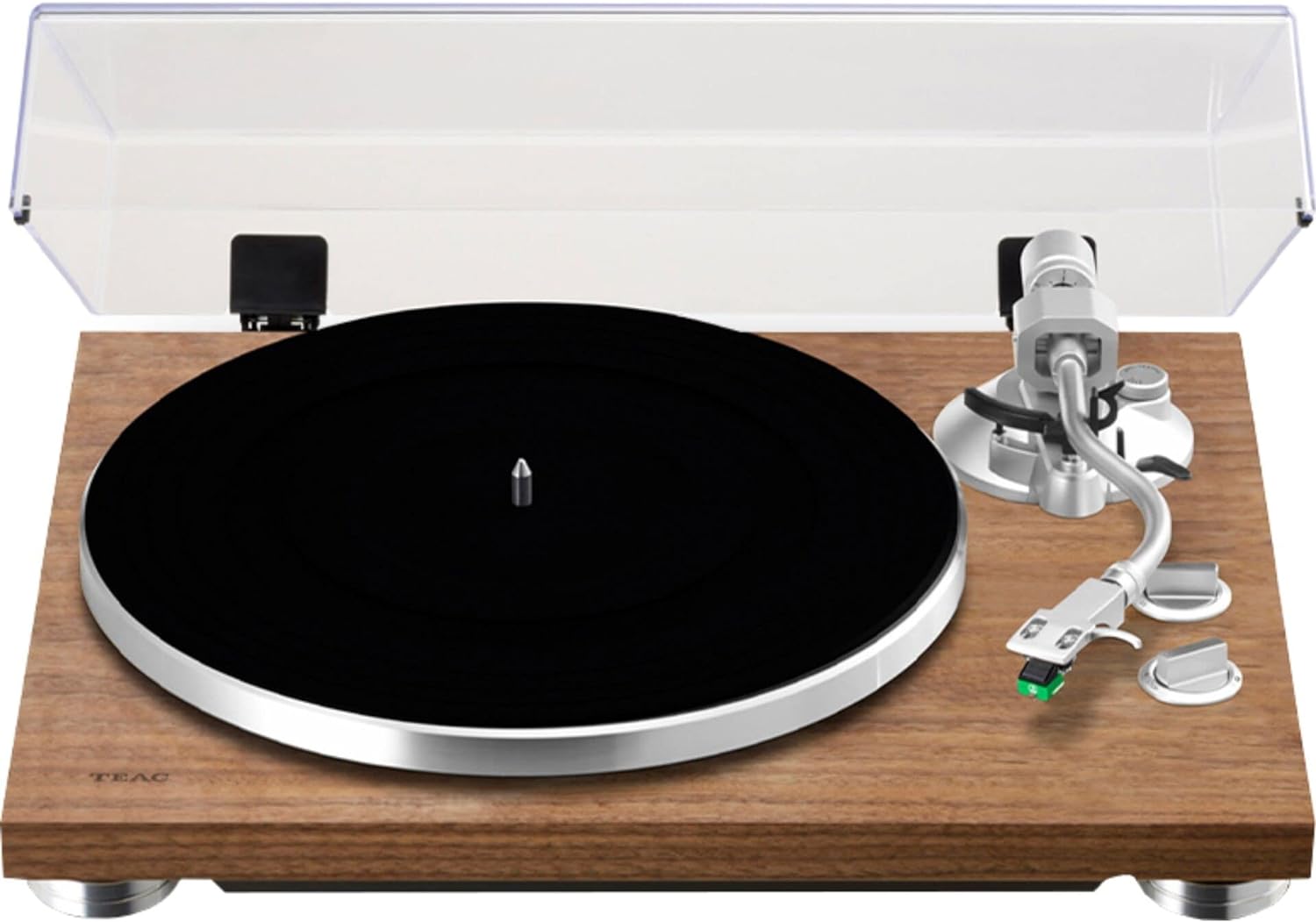 Teac TN-400BT-SE HiFi Turntable with Bluetooth for Speakers & Headphones (Belt Drive, 33/45/78rpm, MM Cartridge) Walnut Brown