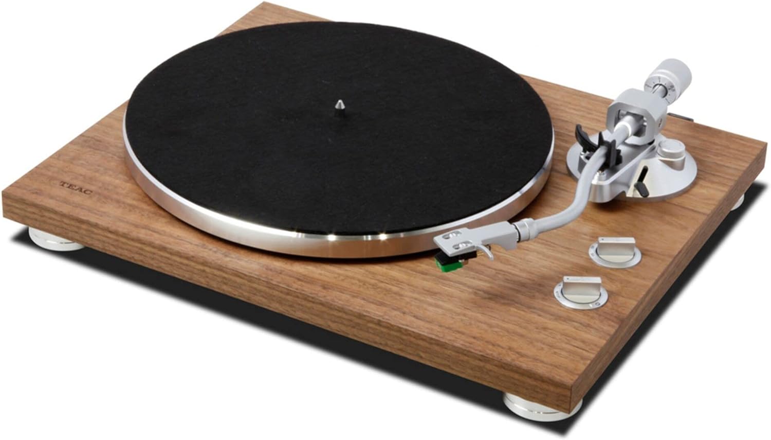 Teac TN-400BT-SE HiFi Turntable with Bluetooth for Speakers & Headphones (Belt Drive, 33/45/78rpm, MM Cartridge) Walnut Brown