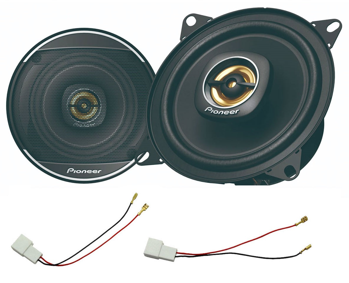 Citroen C1, Peugeot 107, Toyota Aygo with Pioneer TS-A1081F 10cm 2-way Speakers w/ Adaptor Plugs