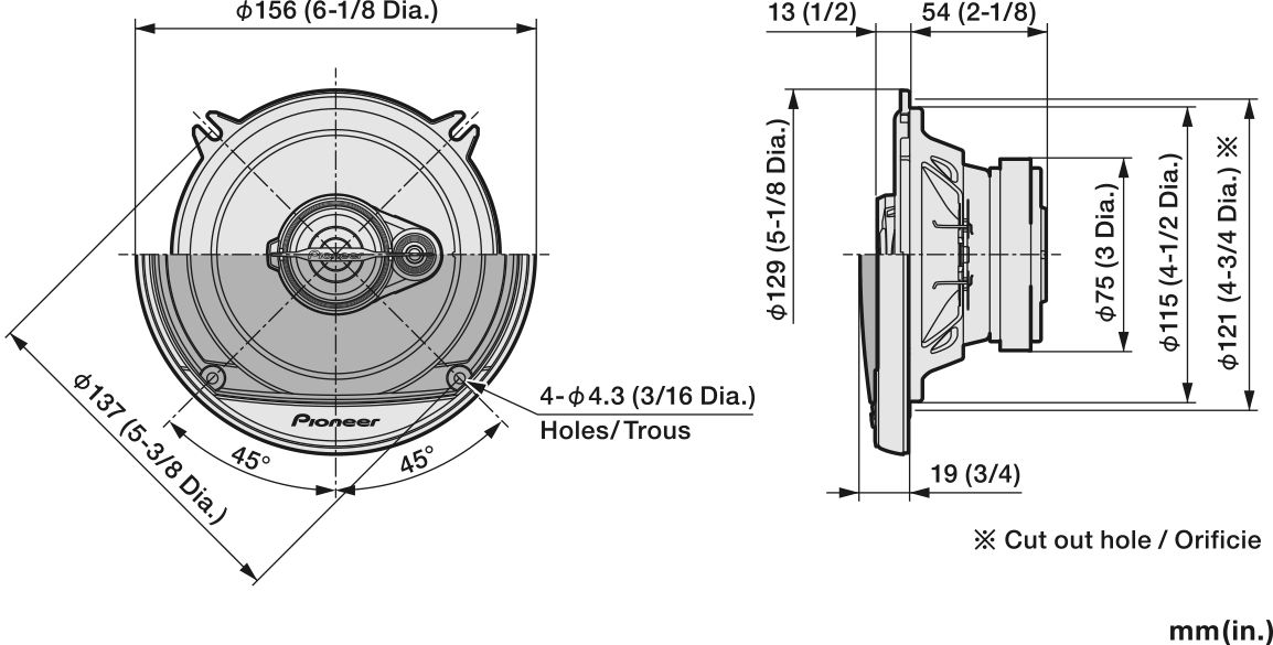 Ford KA 2009-2016 w/ Pioneer TS-A1371F 13cm 3 Way Coaxial Car Speakers Upgrade