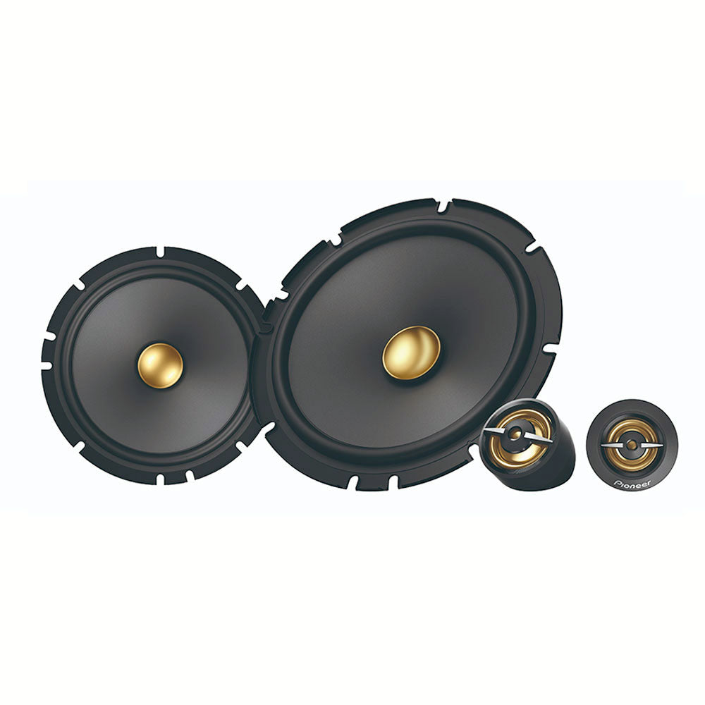 VW Golf MK7 Pioneer TS-A1671F + TS-A1601C  16.5cm Front and Rear Door Speaker Upgrade Kit with Wiring Adaptors