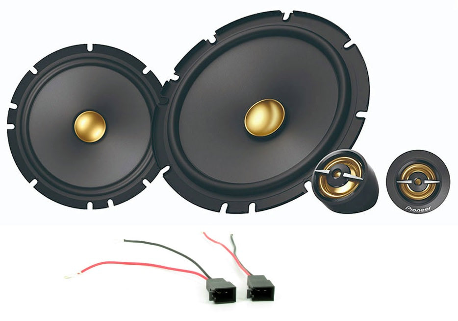 Vauxhall Corsa 2014 onwards Pioneer TS-A1601C 16.5cm 2-way Component Speakers 80W RMS 350W Peak