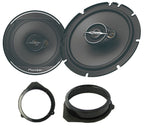 Audi A3 8P, A4  with Pioneer TS-A1671F 3-Way Front or Rear Door Car Speakers Fitting Kit