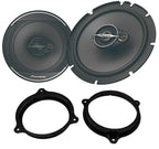 Nissan Almera, Juke, Micra, Note, NV200, Pulsar, Qashqai, Teana, Tiida, X-Trail w/ Pioneer TS-A1671F 16.5cm 3-way Front Door/Rear Shelf Speakers 70W RMS 320W Peak