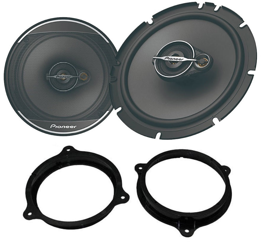 Nissan Almera, Juke, Micra, Note, NV200, Pulsar, Qashqai, Teana, Tiida, X-Trail w/ Pioneer TS-A1671F 16.5cm 3-way Front Door/Rear Shelf Speakers 70W RMS 320W Peak