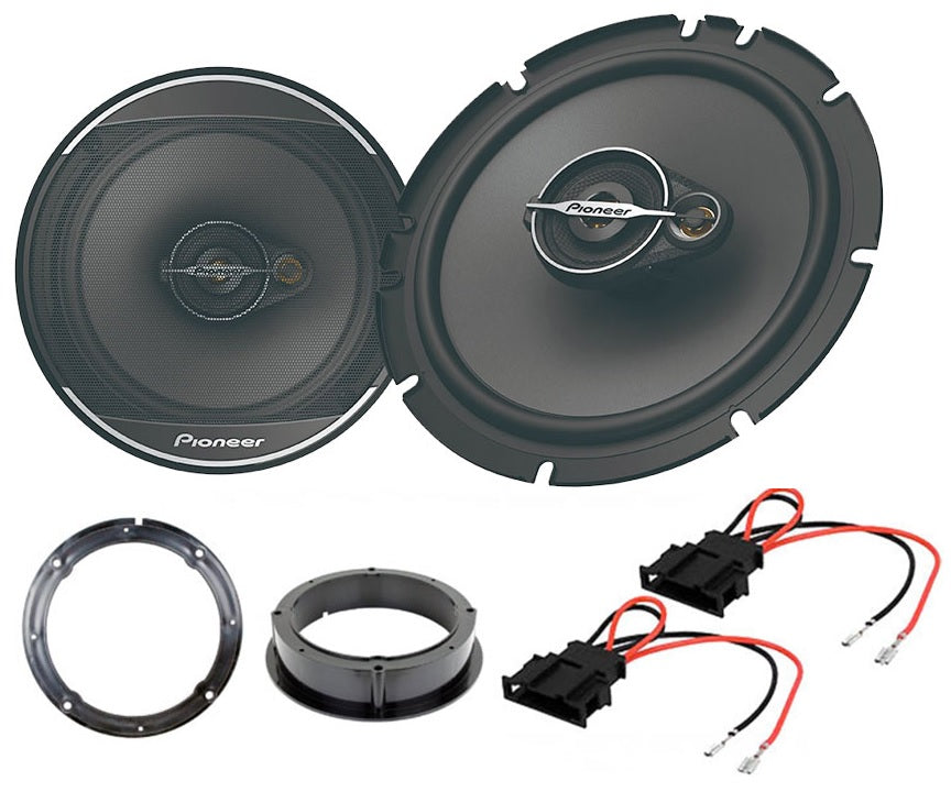 Audi, Seat, Skoda VW Pioneer TS-A1671F 16.5cm 2 Way Front Doors Speakers Upgrade Kit