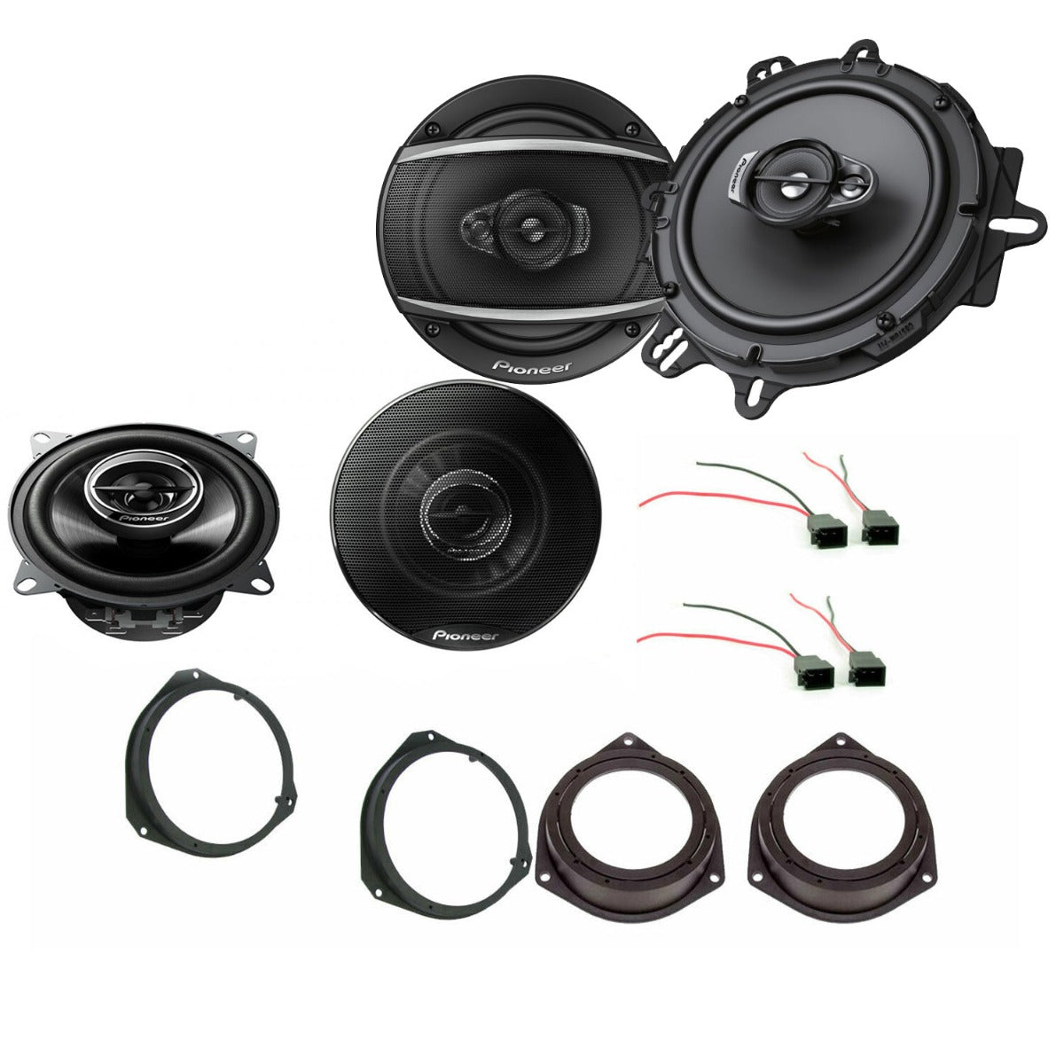 Vauxhall Corsa D 2 Door 2006-2014 with Pioneer TS-G1020F + TS-A1670F Front and Rear Door Speakers Fitting Kit