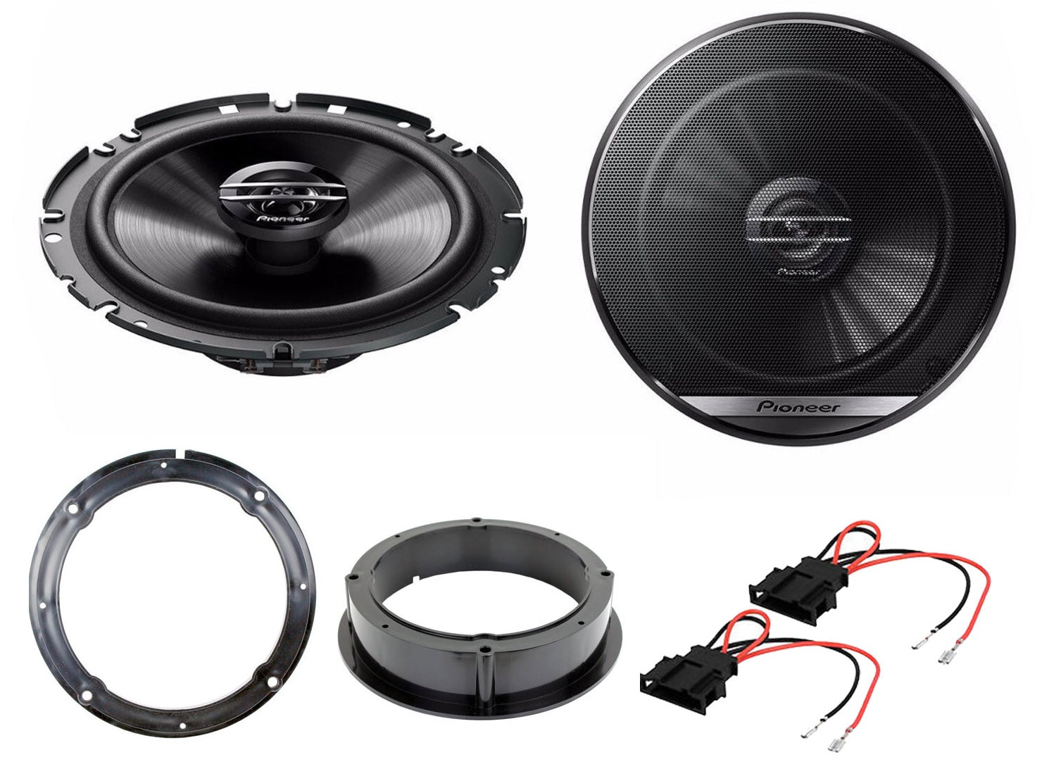 Audi, Seat, Skoda VW Pioneer TS-G1720F 16.5cm 2 Way Front Doors Speakers Upgrade Kit