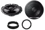 VW Amarok, Beetle, Caddy,  Jetta, Lupo, T-Cross, Golf, Passat, Polo, Scirocco, Tiguan, Touran, T6.1, UP, Passat Pioneer TS-G1720F 16.5cm Front Doors Adaptor and Plugs Upgrade Kit