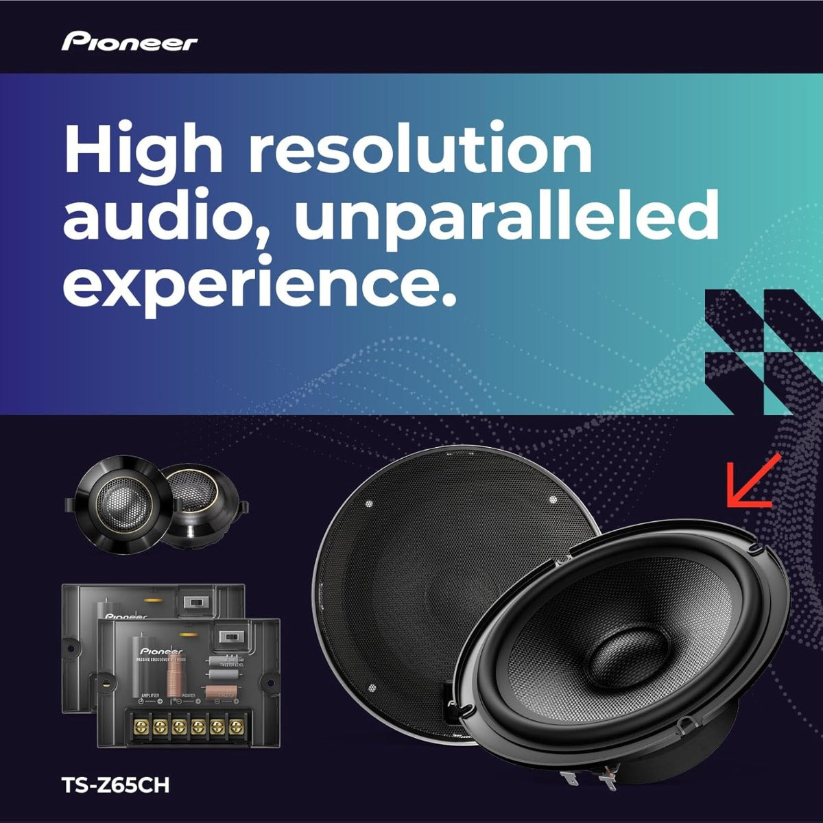 Pioneer TS-Z65CH 6.5" 17cm 330W 2 Way Component full range Car Speakers