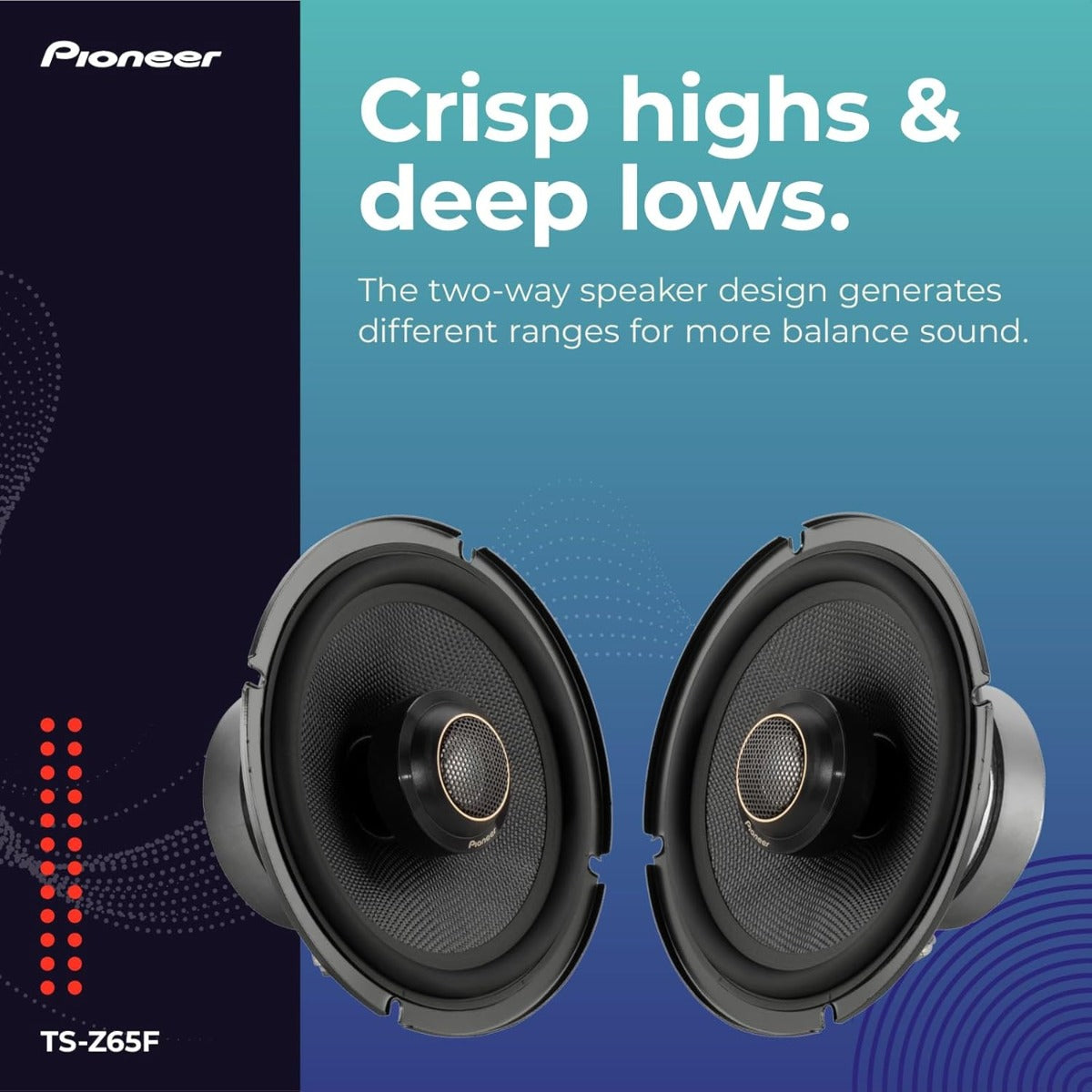 Pioneer TS-Z65F 6.5" 17cm 330W 2 Way Coaxial full range Car Speakers