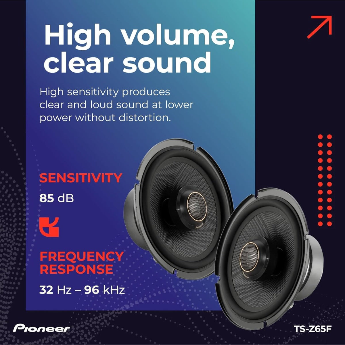 Pioneer TS-Z65F 6.5" 17cm 330W 2 Way Coaxial full range Car Speakers