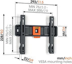 Vogel's TVM 1205 fixed TV wall bracket for 19-50 inch TVs, Max. 66 lbs (30 kg), Flat TV wall mount