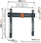 Vogel's TVM 1405 fixed TV wall bracket for 32-77 inch TVs, Max. 110 lbs (50 kg), Flat TV wall mount
