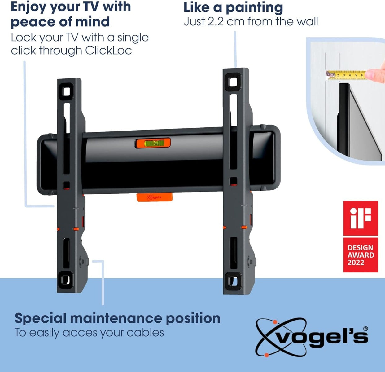 Vogels TVM 3205 TV (19-50") Fixed Black TV Wall Bracket