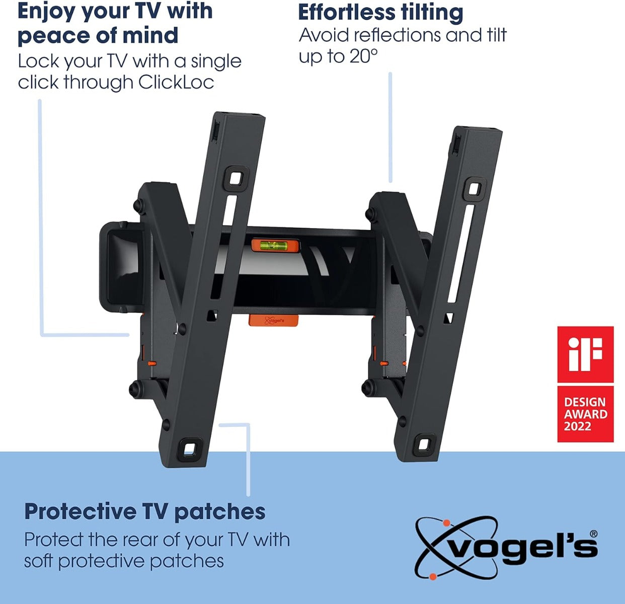 Vogels TVM 3215 TV (19-43") Tilting Black TV Wall Bracket