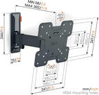 Vogels TVM 3225 TV (19-43") Single Arm Black TV Wall Bracket Black