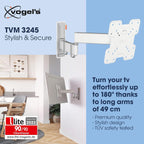 Vogels TVM 3245 TV (19-43") Double Arm Black Wall Bracket White