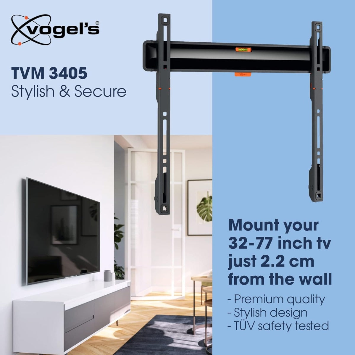 Vogels TVM 3405 TV (32-77") Fixed Black TV Wall Bracket