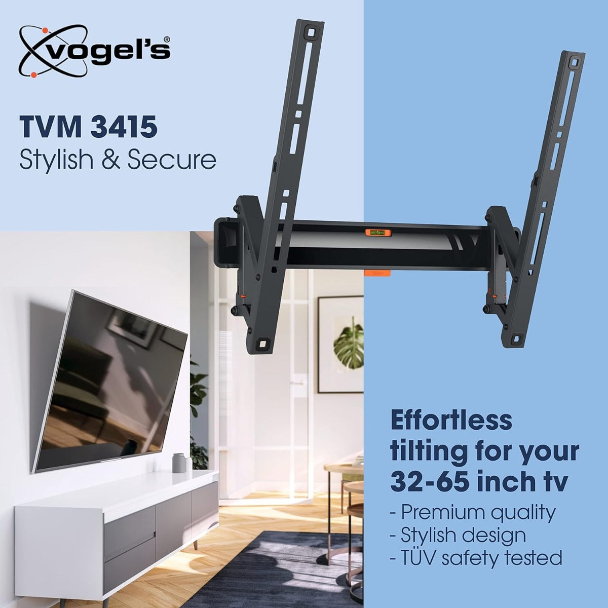 Vogels TVM 3415 TV (32-65") Tilting Black TV Wall Bracket