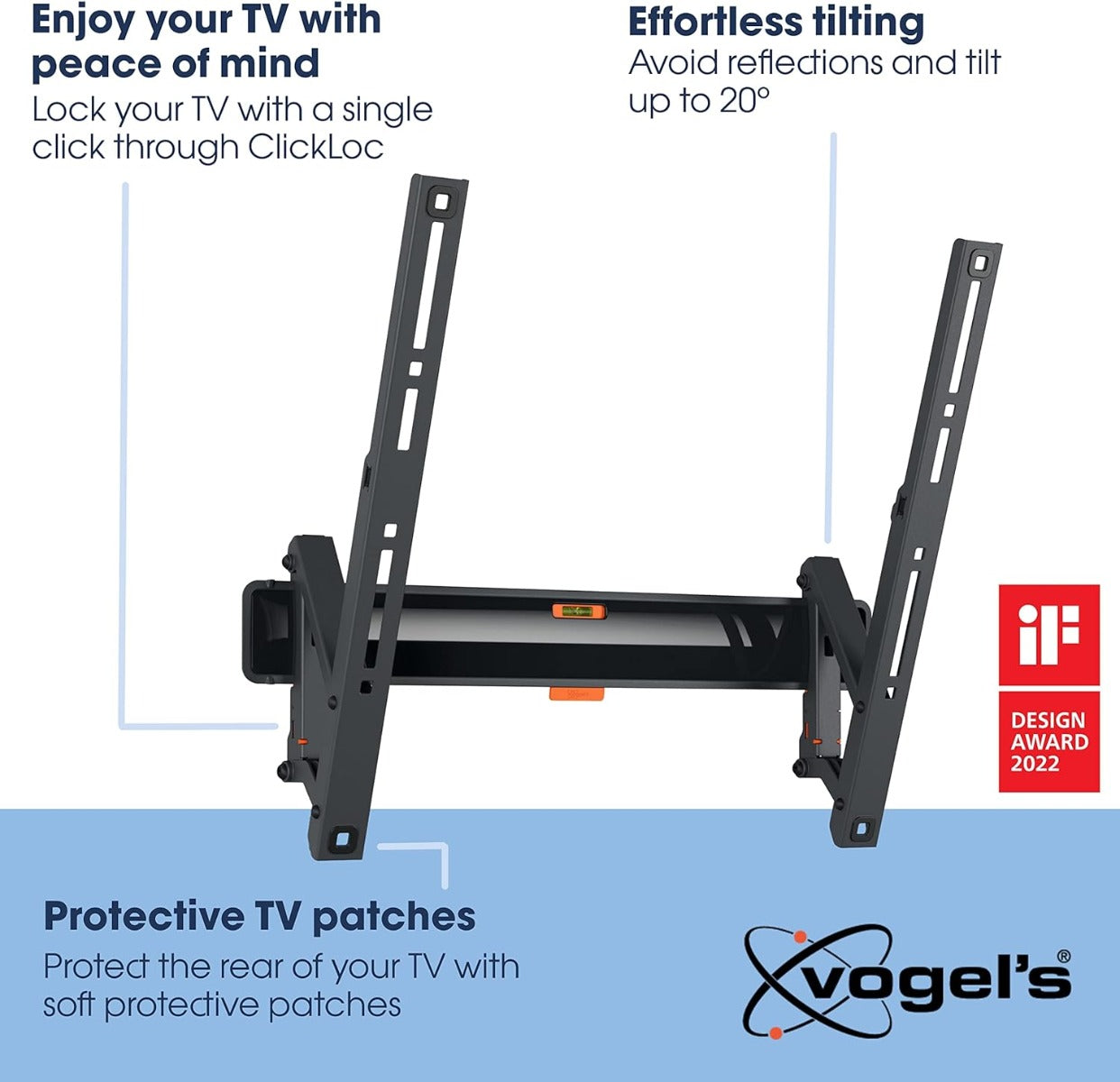 Vogels TVM 3415 TV (32-65") Tilting Black TV Wall Bracket