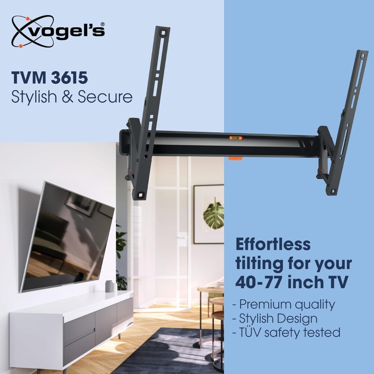 Vogels TVM 3615 TV (40-77") Tilting Black TV Wall Bracket