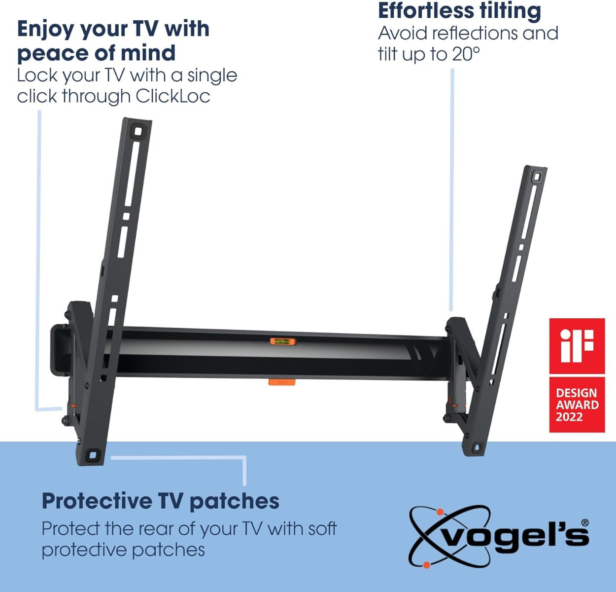 Vogels TVM 3615 TV (40-77") Tilting Black TV Wall Bracket