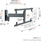 Vogels TVM 3665 TV (40-77") Double Arm Black Wall Bracket for OLED TV's