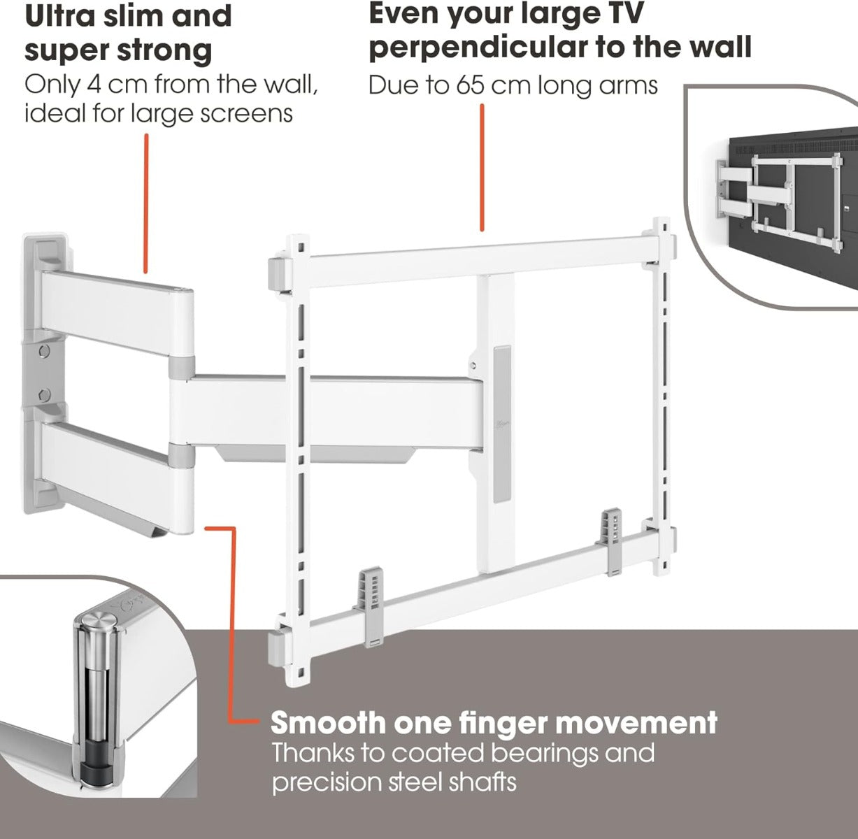 Vogels Elite TVM 5645 Black Full Motion TV Wall Bracket White