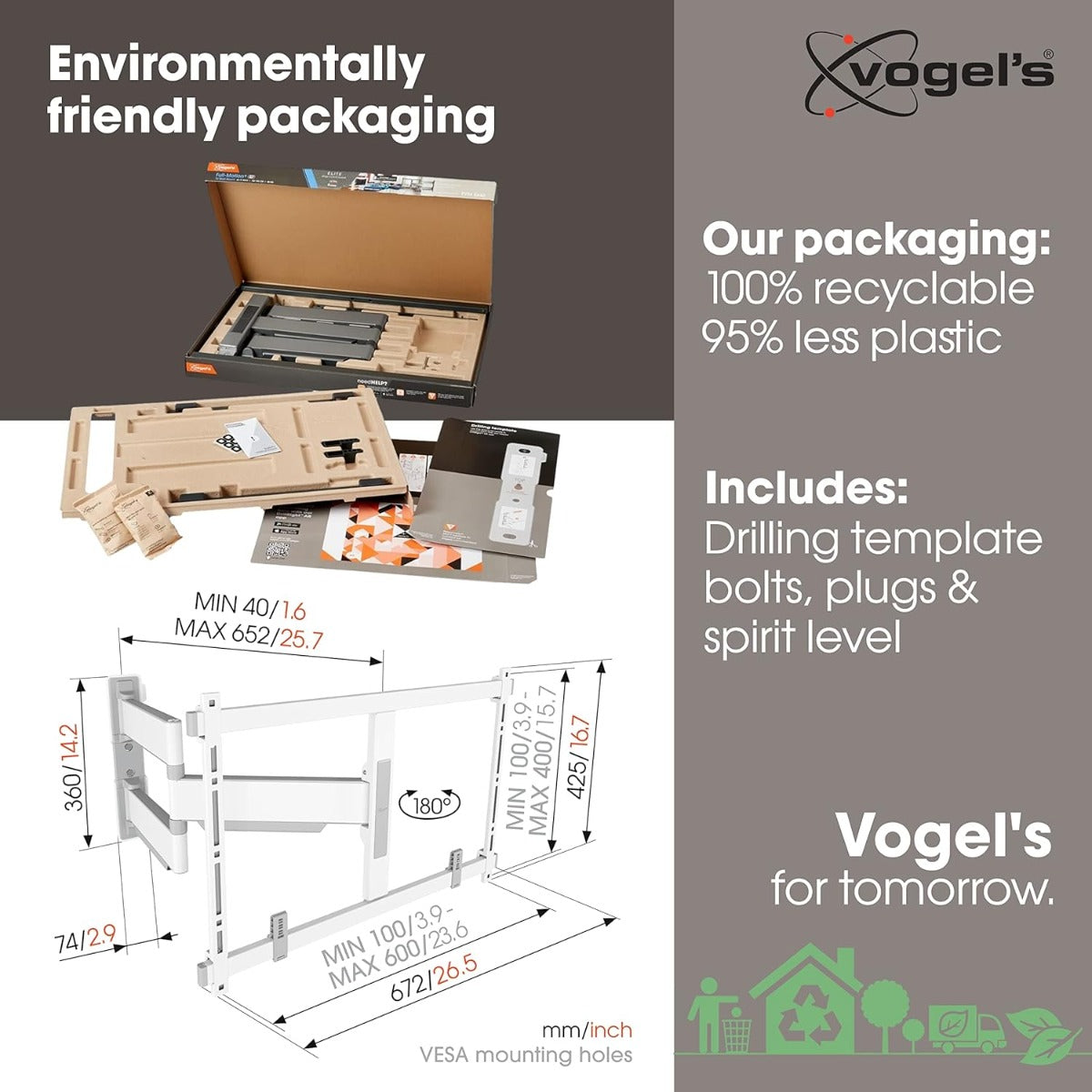 Vogels Elite TVM 5645 Black Full Motion TV Wall Bracket White